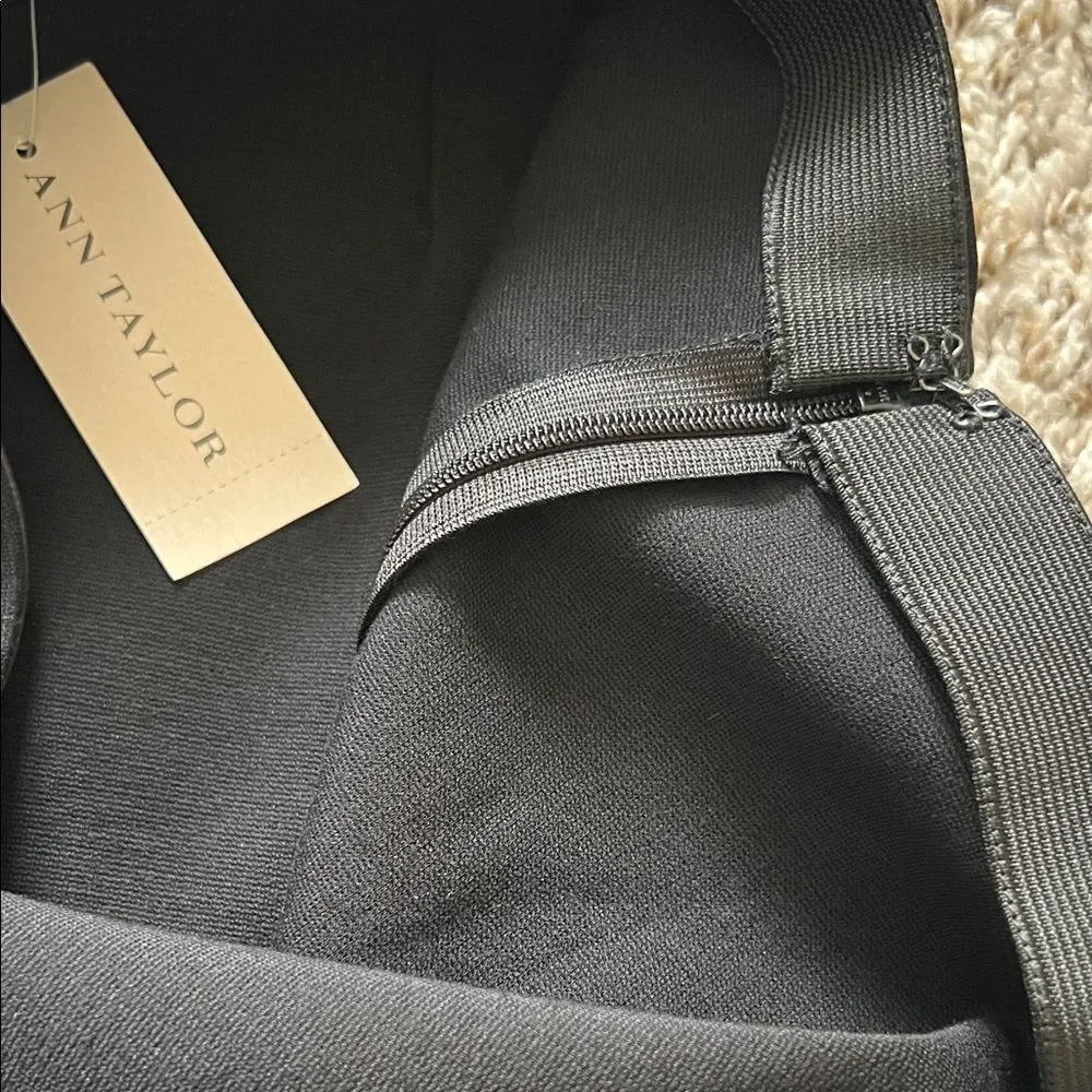 NWT ANN TAYLOR Black Pleated Ruffle Layered Skirt Black in Size 2